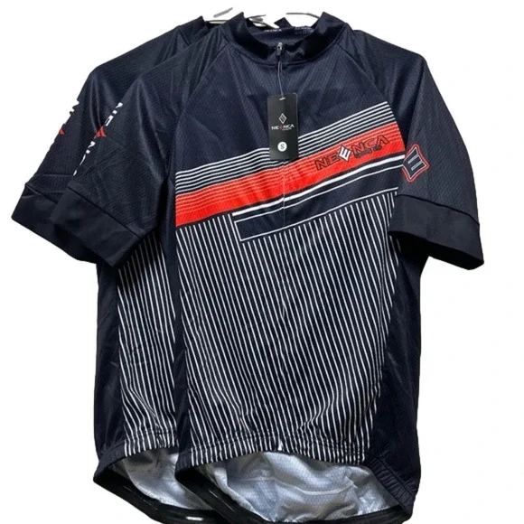 Neenca Cycling Jersey Short Sleeve Men's Blue White Full Zip Small - Picture 3 of 6